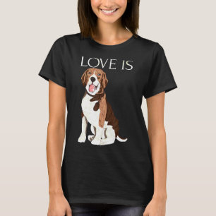 Love Is Cute Beagle Beagles Puppy Pet Dogs T-Shirt