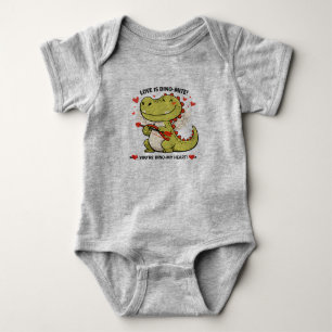 🦖💚 “Love Is Dino-Mite!” Baby Jersey Bodysuit