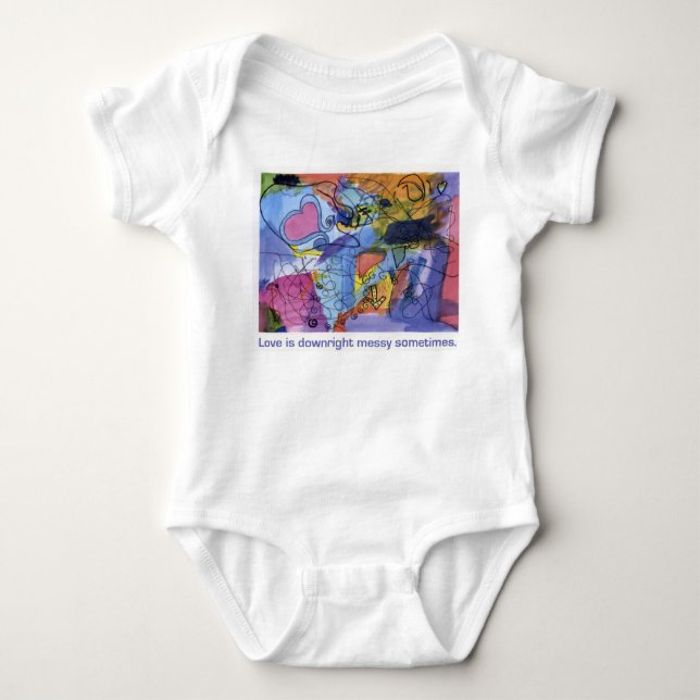 love is downright messy baby bodysuit (Front)