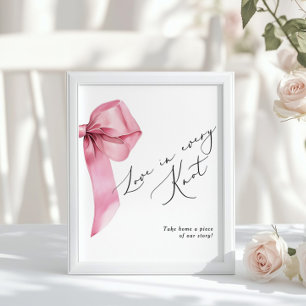 Love is every Knot Pink Bow Favours Poster