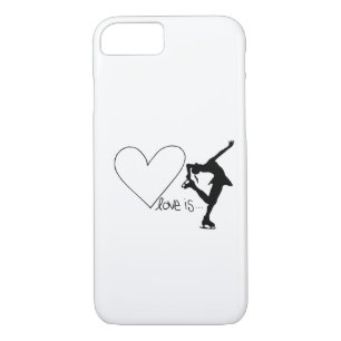 Love is Figure Skating, Girl Skater & Heart Case-Mate iPhone Case