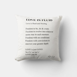 Love is fluid poem poetry cushion