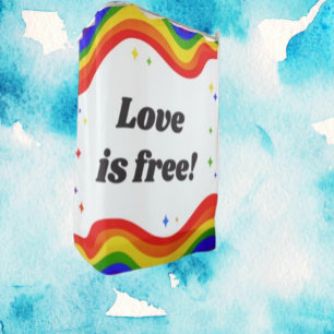 Love is Free: Rainbow Pride Shower Curtain