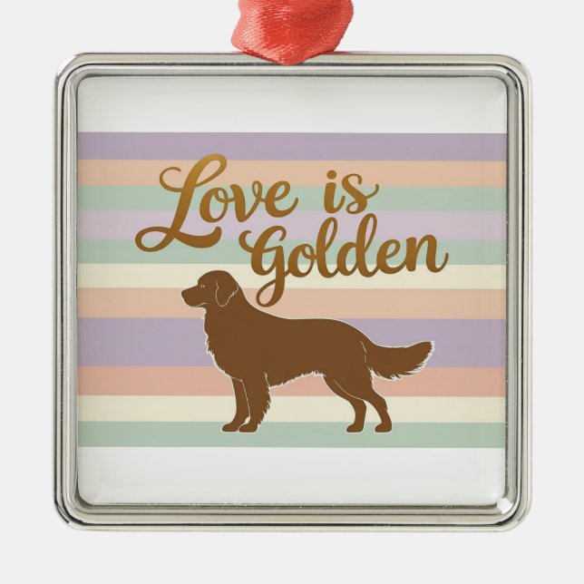 Love is Golden Metal Tree Decoration (Front)