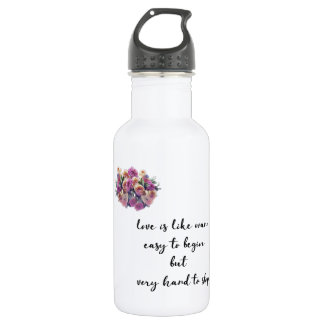 love is hard to stop Water Bottle