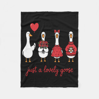 Love Is Honk-derful – Valentine Geese Squad Appare Fleece Blanket