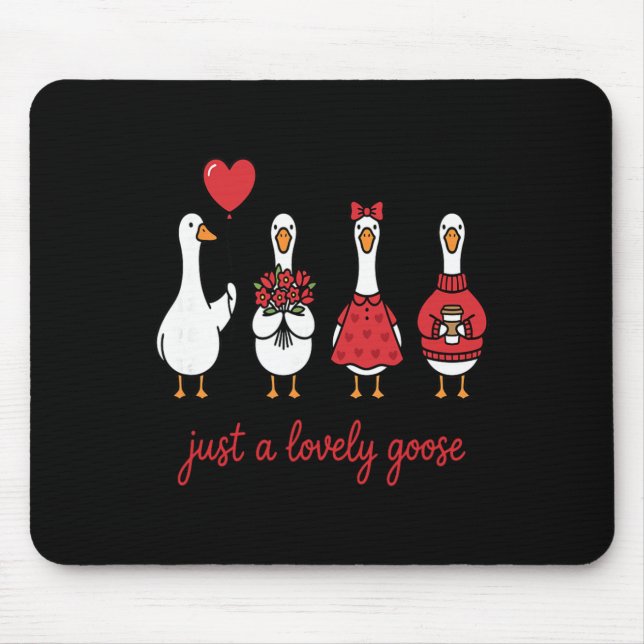 Love Is Honk-derful – Valentine Geese Squad Appare Mouse Pad (Front)