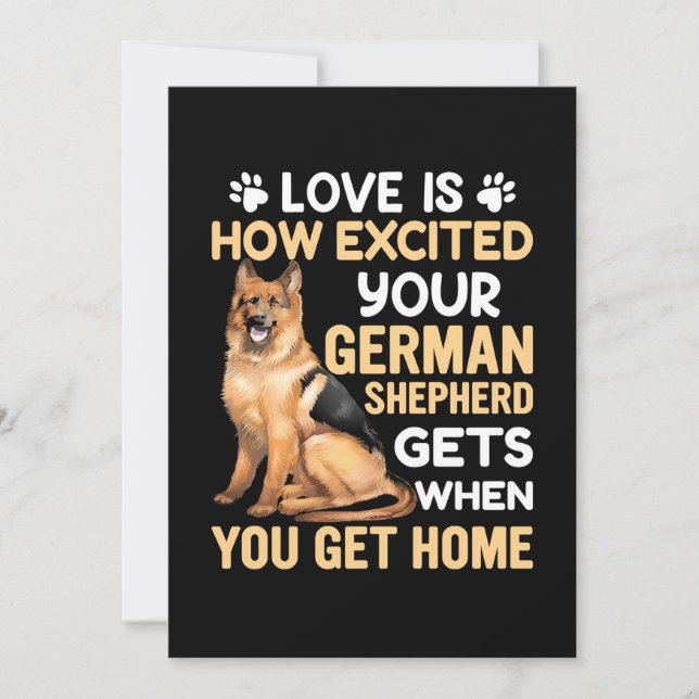 Love Is How Excited Your German Shepherd Invitation (Front)