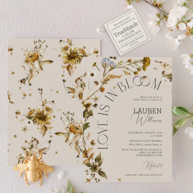 Love Is In Bloom Boho Wildflower Bridal Shower Invitation (Creator Uploaded)