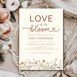 Love is in Bloom Boho Wildflower Bridal Shower Invitation