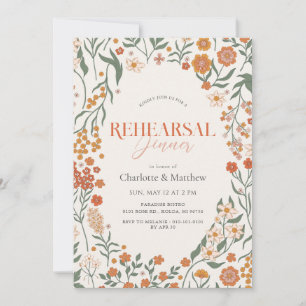 Love is in Bloom Boho Wildflower Rehearsal Dinner Invitation