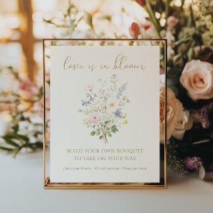 Love is in Bloom Bouquet Bar Bridal Shower Poster