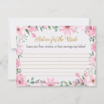 Love is in Bloom Bridal Shower Advice Card