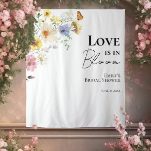 Love is in Bloom Bridal Shower Backdrop Tapestry