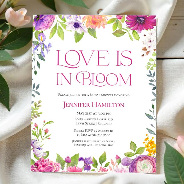 Love is in Bloom | Bridal Shower Budget Invitation (Creator Uploaded)