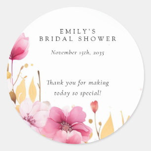 Love is in Bloom Bridal Shower Classic Round Sticker