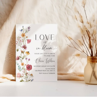 Love is in Bloom Bridal Shower-Floral Garden Party Invitation