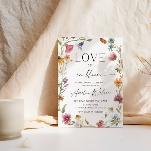 Love is in Bloom Bridal Shower-Floral Garden Party Invitation (Creator Uploaded)