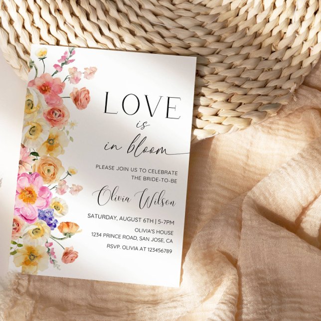 Love is in Bloom Bridal Shower-Floral Garden Party Invitation (Creator Uploaded)