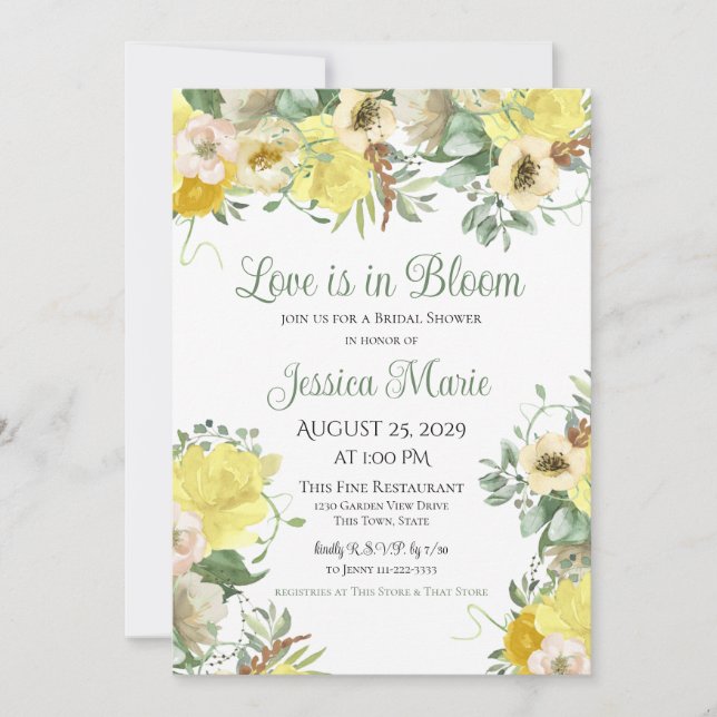 Love is in Bloom Bridal Shower Invitation (Front)