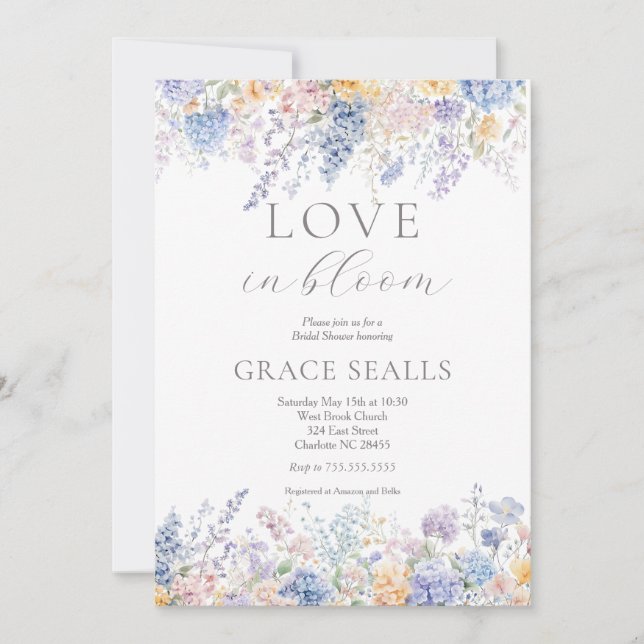 Love Is In Bloom Bridal Shower Invitation (Front)