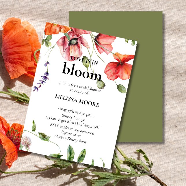 Love Is In Bloom Bridal Shower Invitation (Creator Uploaded)
