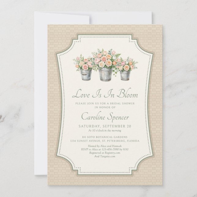 Love Is In Bloom Bridal Shower Invitation (Front)