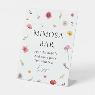 Love is in Bloom Bridal Shower Mimosa Bar Pedestal Sign