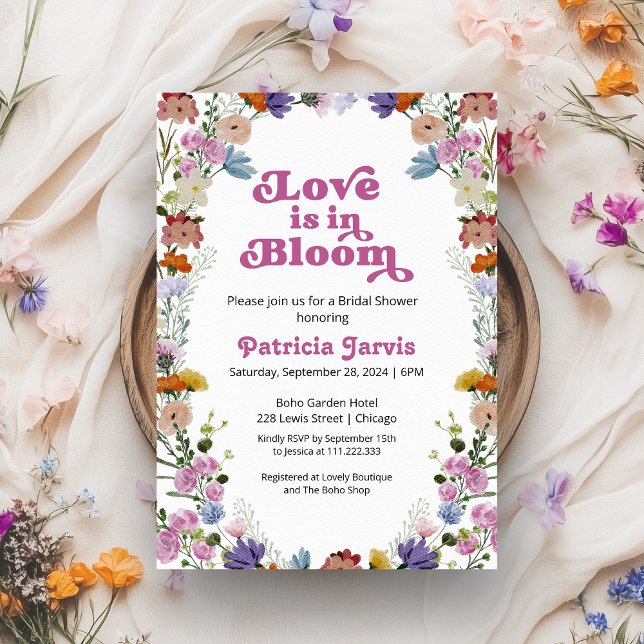 Love Is In Bloom Bridal Shower Wildflower Invitation (Creator Uploaded)