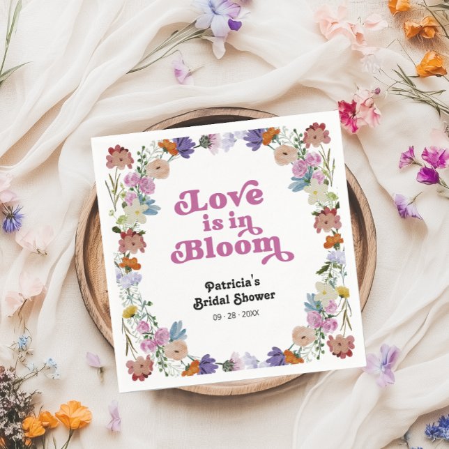 Love Is In Bloom Bridal Shower Wildflower Napkin (Creator Uploaded)