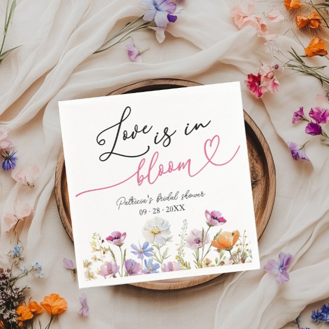 Love Is In Bloom Bridal Shower Wildflower Napkin (Creator Uploaded)