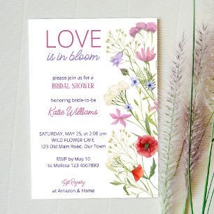 Love is in bloom bridal shower wildflowers invitation
