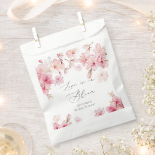 Love is in bloom cherry blossom bridal shower favour bags