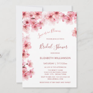 Love Is In Bloom Cherry Blossom Bridal Shower Invitation