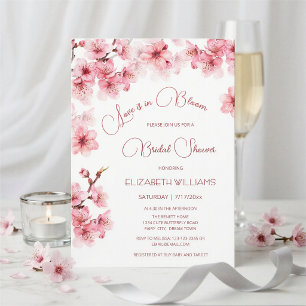 Love Is In Bloom   Cherry Blossom Bridal Shower Invitation