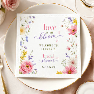 Love Is In Bloom Chic Floral Pink Custom Napkin