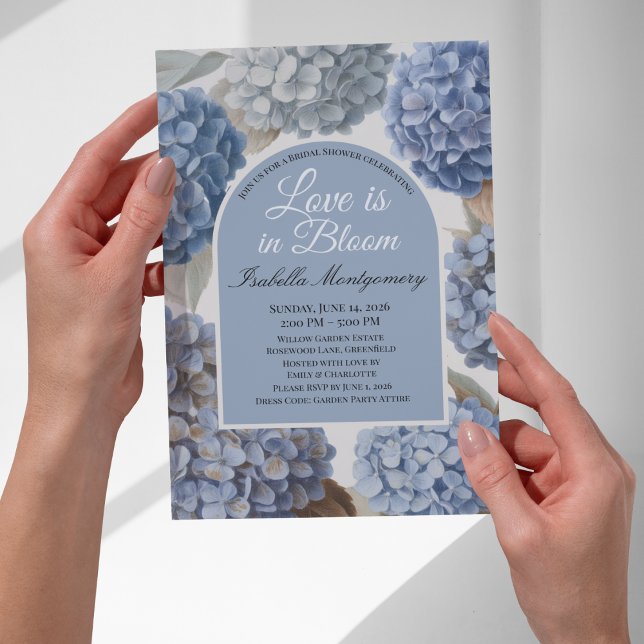 Love Is in Bloom Classic Blue Hydrangea Invitation (Love Is in Bloom Classic Blue Hydrangea Invitations
)