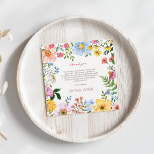 Love is in Bloom   Cute Wildflower Bridal Shower  Thank You Card