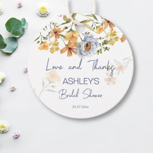 Love is in bloom dusty blue flowers bridal shower  favour tags