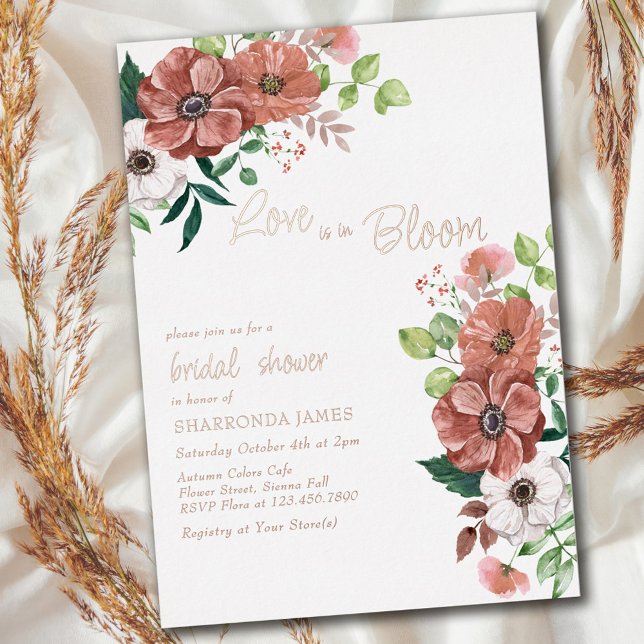 Love is in Bloom Fall Bridal Shower Rose Gold (Creator Uploaded)