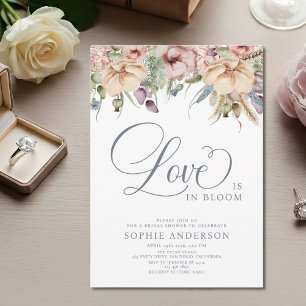 Love Is In Bloom Floral Bridal Shower Invitation
