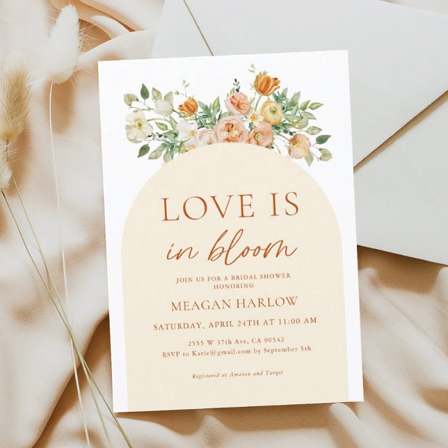 Love Is In Bloom Floral Bridal Shower Invitation (Creator Uploaded)