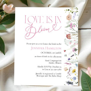 Love is in Bloom   Floral Bridal Shower Invitation