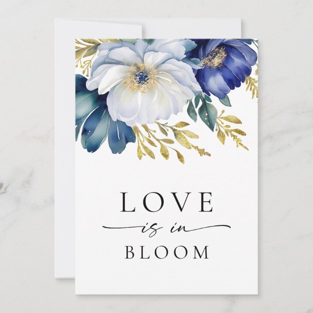 Love is in Bloom Floral Bridal Shower Invitation  (Front)