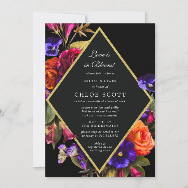 Love is in Bloom Floral Bridal Shower Invitation (Front)