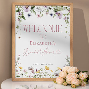 Love is in Bloom Floral Bridal Shower Welcome Sign