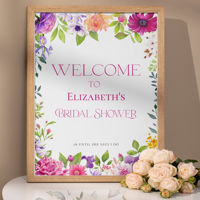 Love is in Bloom Floral Bridal Shower Welcome Sign (Creator Uploaded)