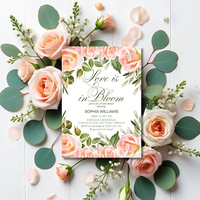 Love is in Bloom Floral Garden Bridal Shower Invitation (Creator Uploaded)
