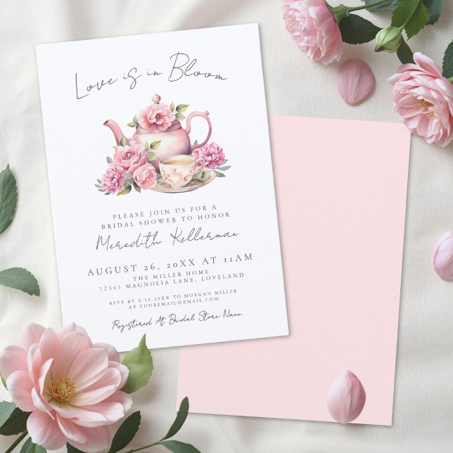 Love Is In Bloom Floral Tea Bridal Shower Invitation (Love Is In Bloom Floral Tea Bridal Shower Invitation)