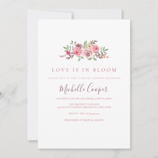 Love is in Bloom Garden Bridal Shower Invitation (Front)